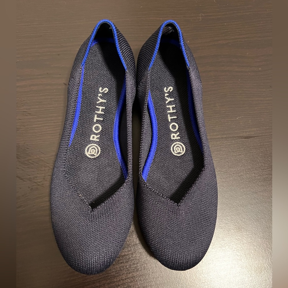 Rothys Maritime Blue Halo rounded toe 7